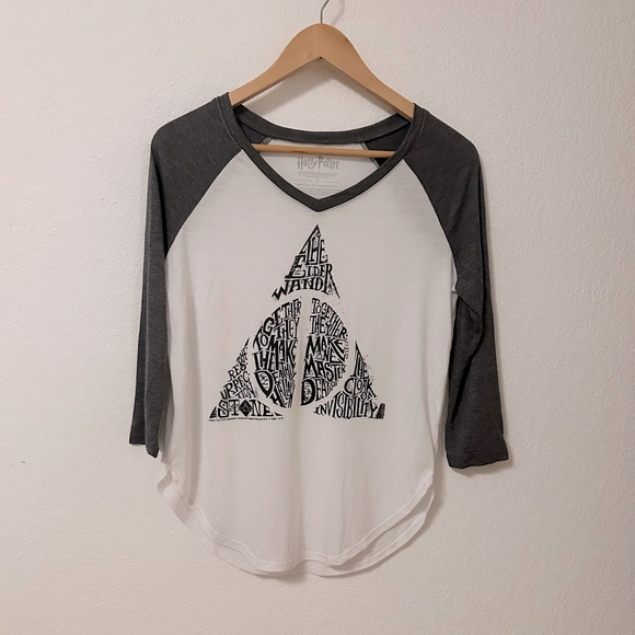 Harry Potter Deathly Hollows Raglan Tee - Picture 1 of 8